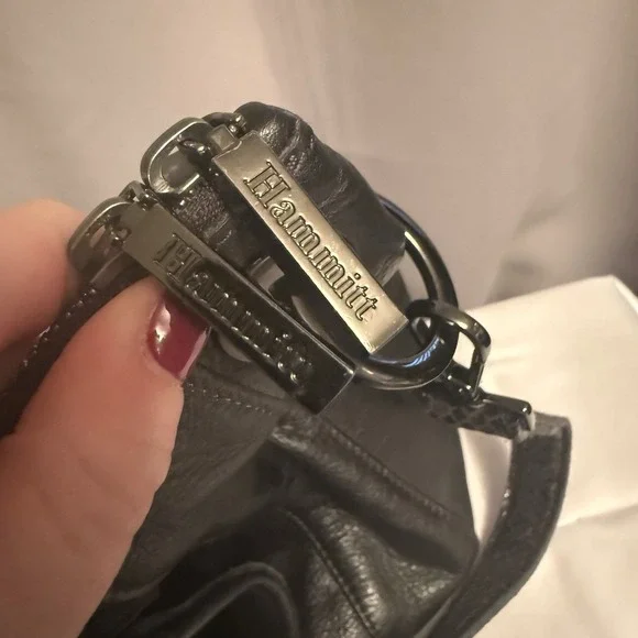 Hammitt Los Angeles Daniel Large Black Leather Crossbody Bag Purse Metallic - Picture 6 of 16